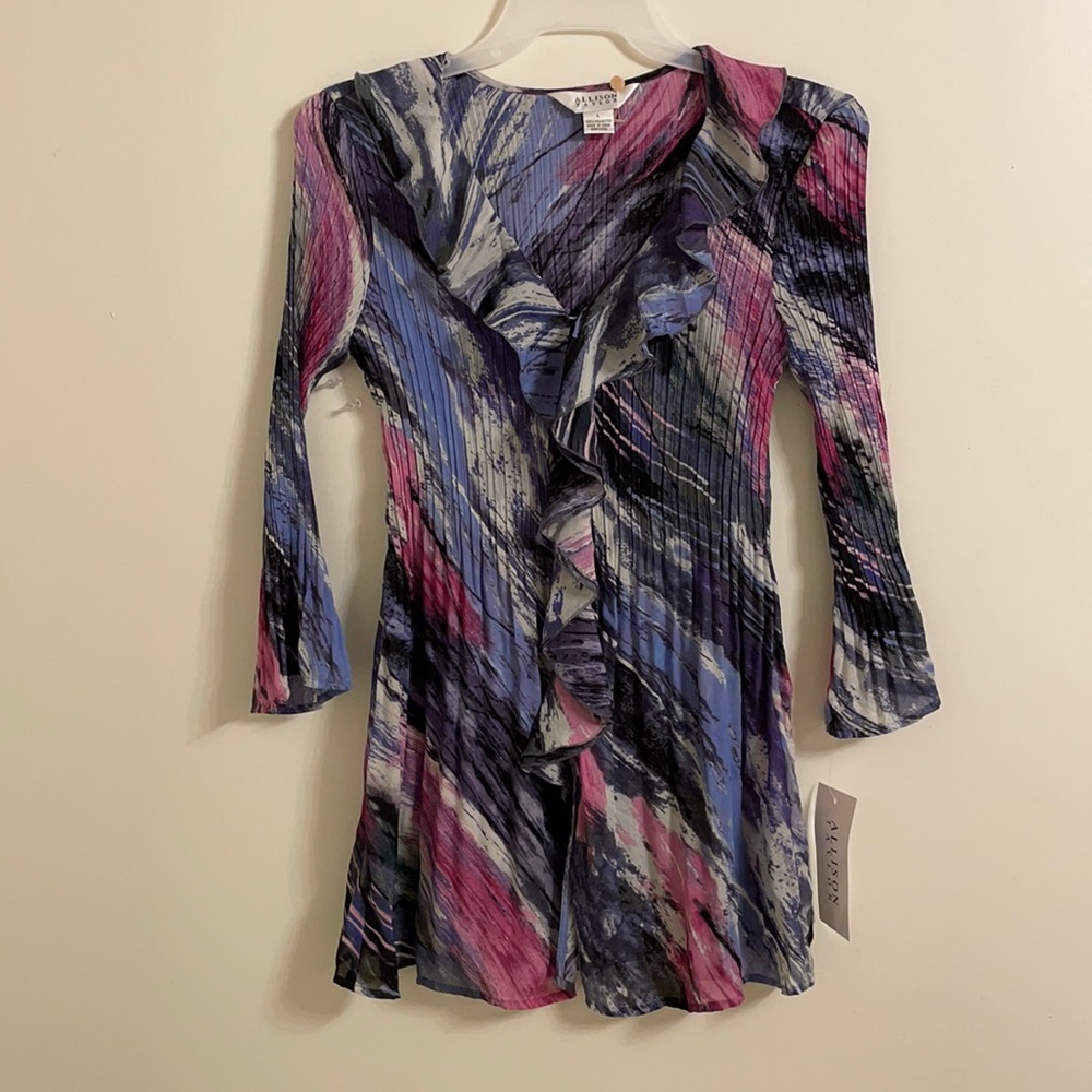 Gorgeous Crinkle chiffon ruffle tunic